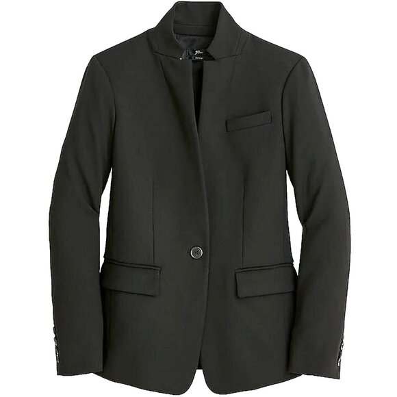 NWT J.Crew Regent Blazer in Black Four Season Stretch Single Button Jacket 8 - Picture 1 of 4